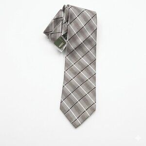 NWT MEXX 100% Silk Men's Tie Grey Geometric Pattern IJ801L Office Professional